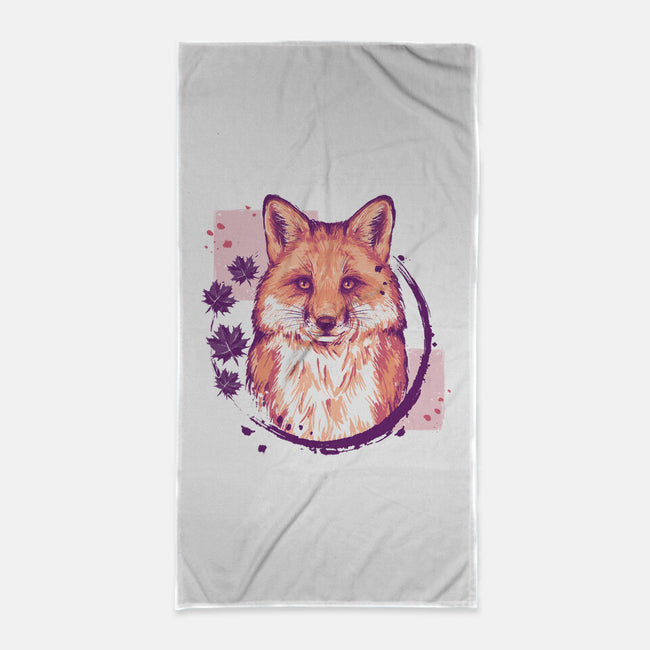 Fox Painting-none beach towel-xMorfina