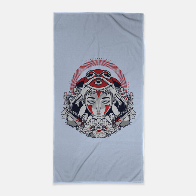 Tribal Warrior Princess-none beach towel-Vamp Dearie