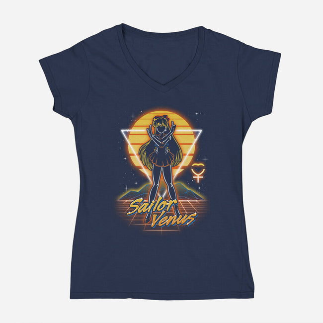 Retro Venus Guardian-womens v-neck tee-Olipop