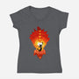 The Strongest Shoyo-womens v-neck tee-hypertwenty