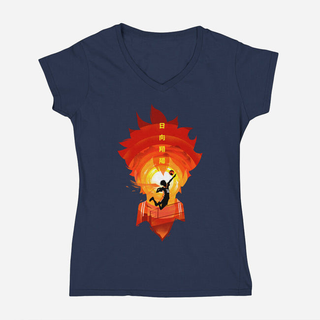 The Strongest Shoyo-womens v-neck tee-hypertwenty