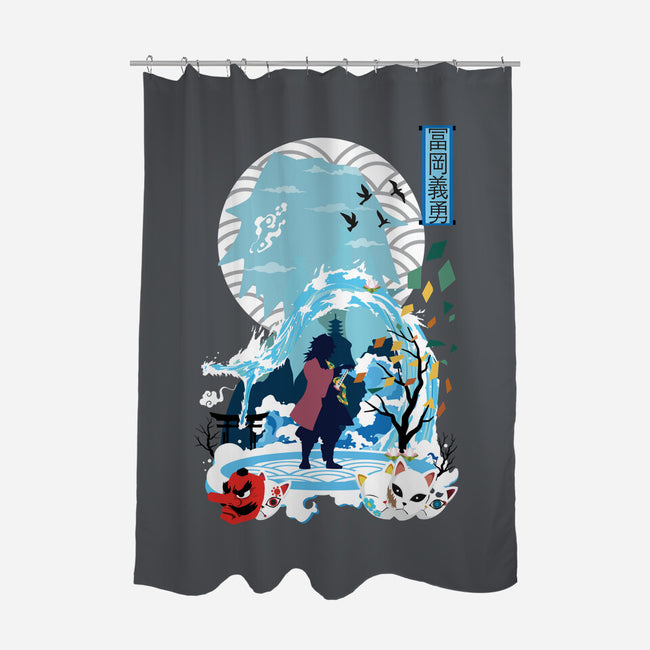 Giyu Tomioka Negative Space-none polyester shower curtain-SwensonaDesigns