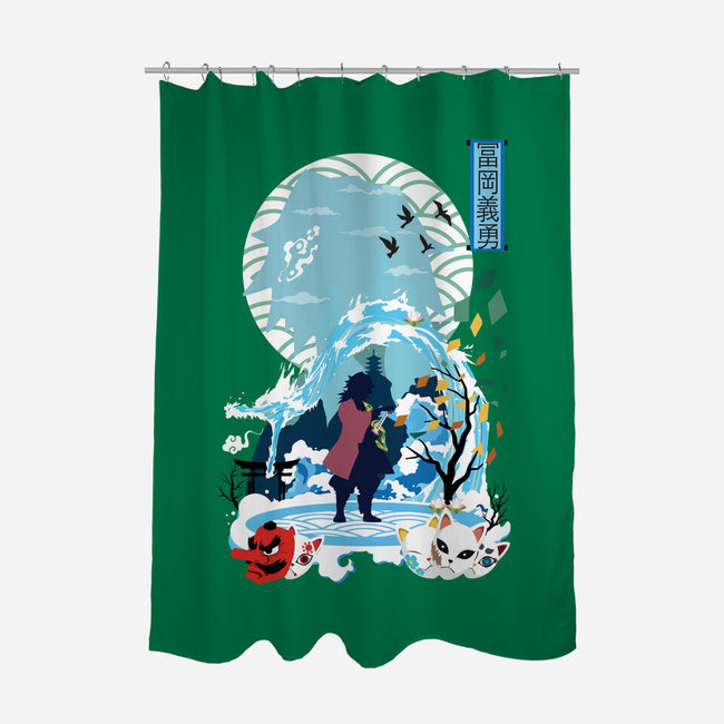 Giyu Tomioka Negative Space-none polyester shower curtain-SwensonaDesigns