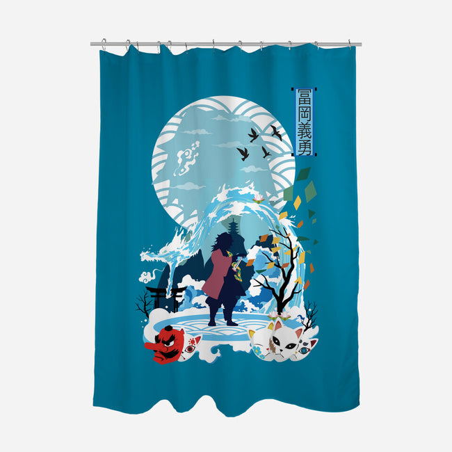 Giyu Tomioka Negative Space-none polyester shower curtain-SwensonaDesigns