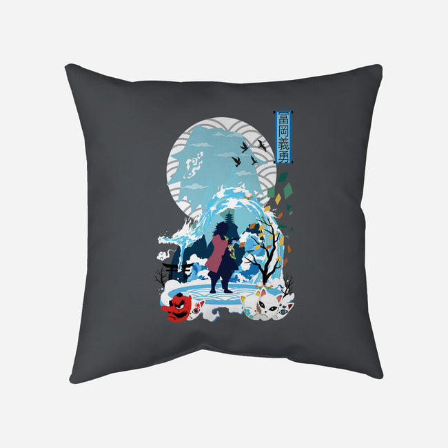 Giyu Tomioka Negative Space-none removable cover throw pillow-SwensonaDesigns