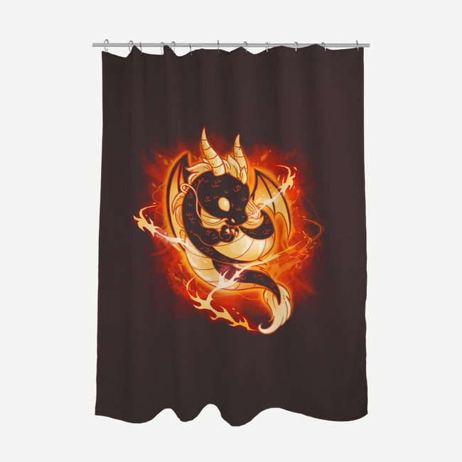 Dragon Fire-none polyester shower curtain-Vallina84