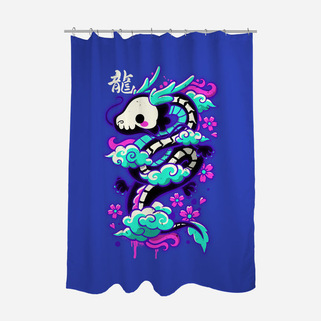Cyber Ghost Dragon-none polyester shower curtain-NemiMakeit