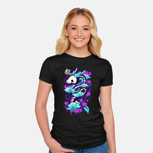 Cyber Ghost Dragon-womens fitted tee-NemiMakeit