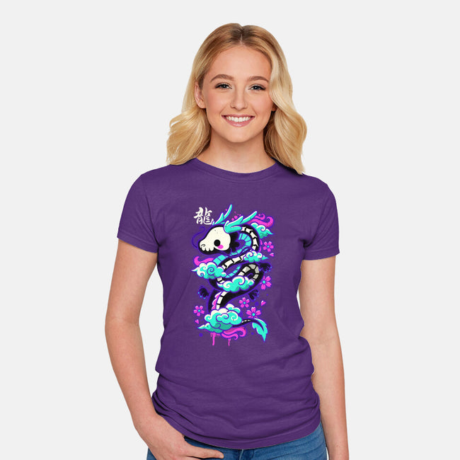 Cyber Ghost Dragon-womens fitted tee-NemiMakeit