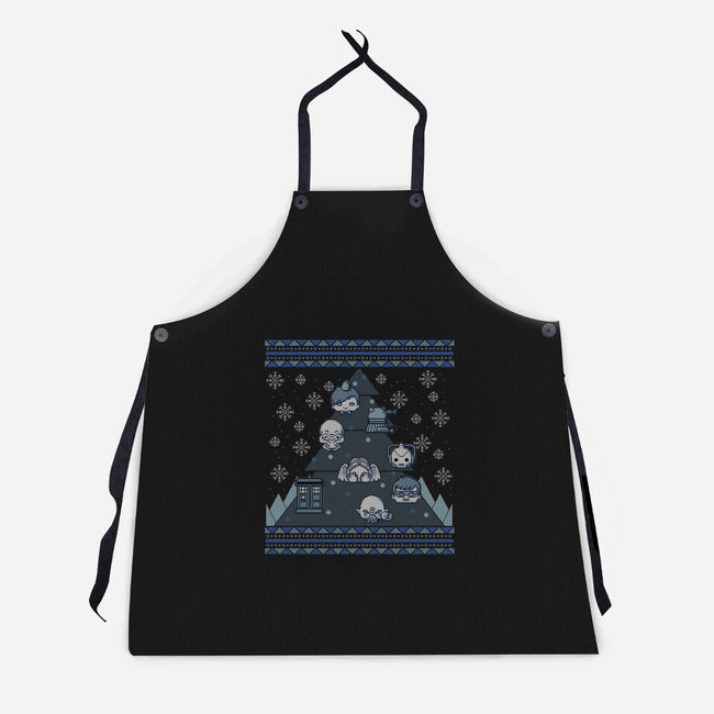 Whovian Christmas Tree-unisex kitchen apron-xMorfina