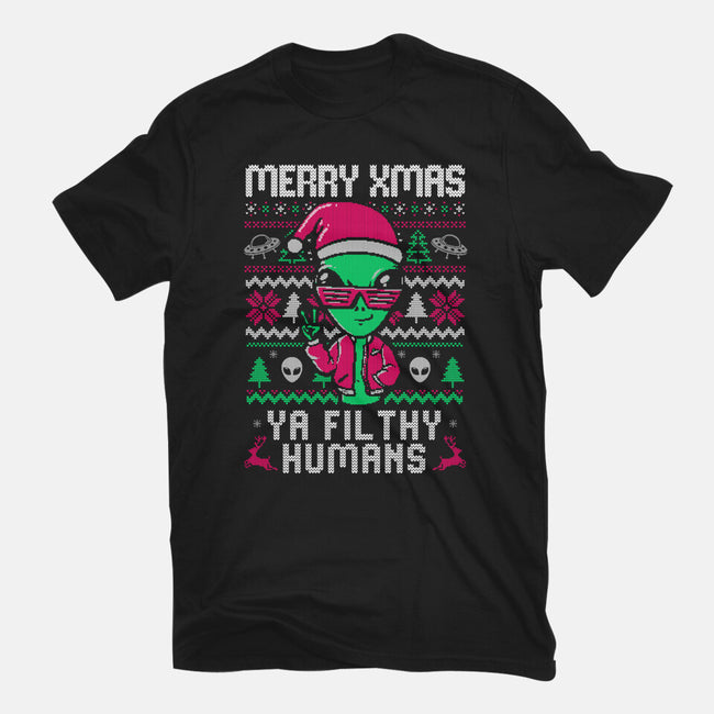 Alien Christmas-youth basic tee-eduely