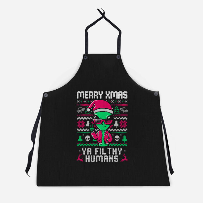 Alien Christmas-unisex kitchen apron-eduely