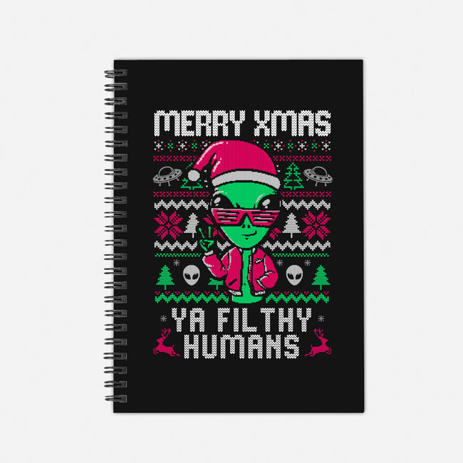 Alien Christmas-none dot grid notebook-eduely