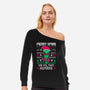 Alien Christmas-womens off shoulder sweatshirt-eduely