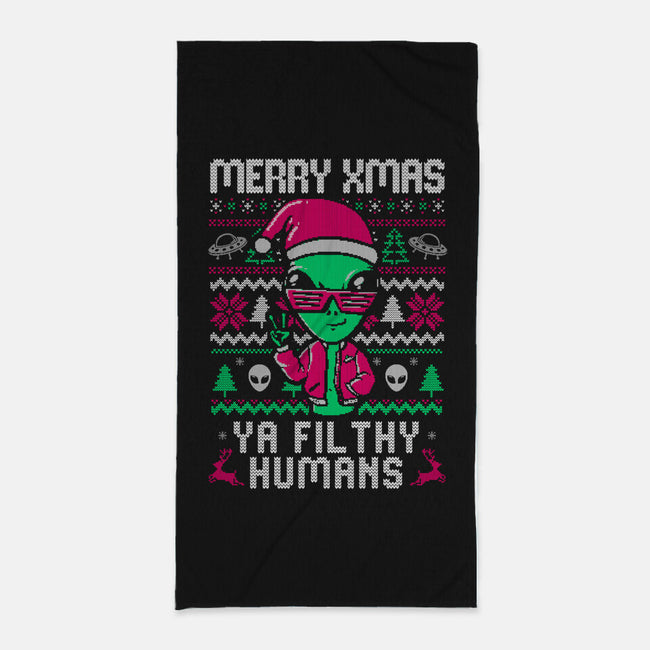 Alien Christmas-none beach towel-eduely