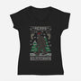 Merry Squatchmas-womens v-neck tee-jrberger