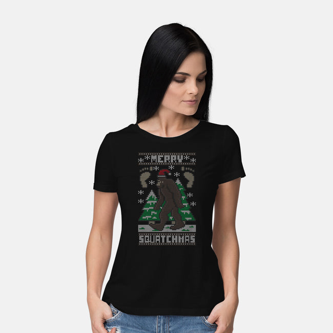 Merry Squatchmas-womens basic tee-jrberger