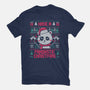 Pandastic Christmas-womens fitted tee-eduely