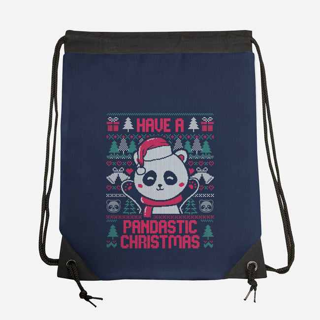 Pandastic Christmas-none drawstring bag-eduely