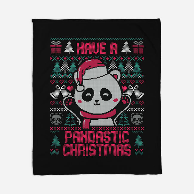 Pandastic Christmas-none fleece blanket-eduely