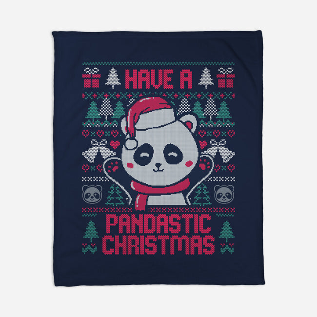 Pandastic Christmas-none fleece blanket-eduely