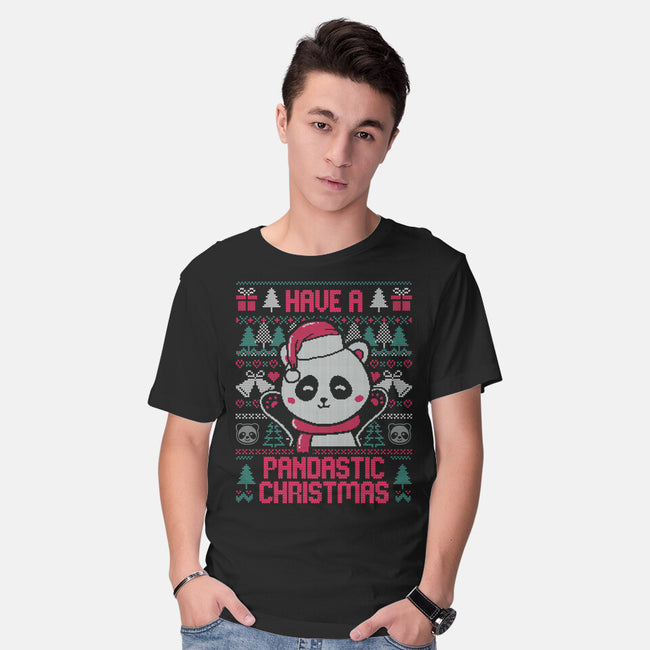 Pandastic Christmas-mens basic tee-eduely