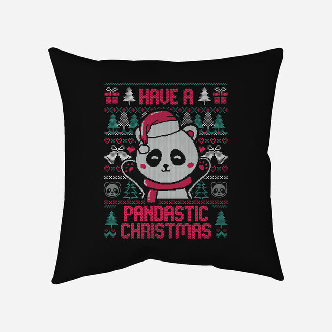 Pandastic Christmas-none removable cover w insert throw pillow-eduely