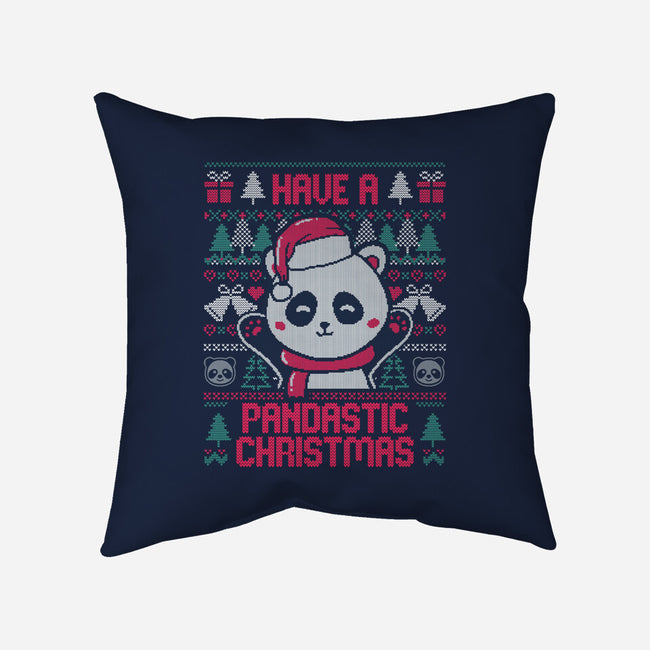 Pandastic Christmas-none removable cover w insert throw pillow-eduely