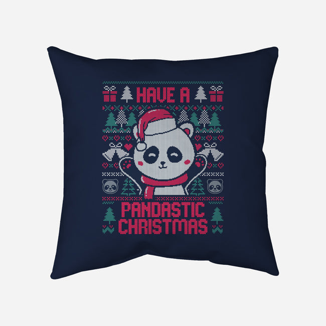 Pandastic Christmas-none removable cover throw pillow-eduely