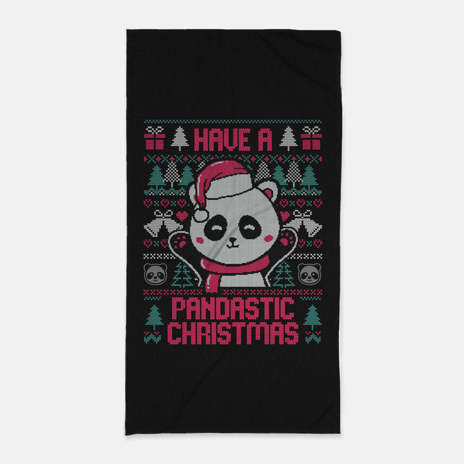 Pandastic Christmas-none beach towel-eduely