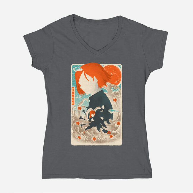 Musha-E Nobara-womens v-neck tee-hypertwenty