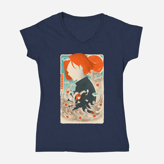 Musha-E Nobara-womens v-neck tee-hypertwenty