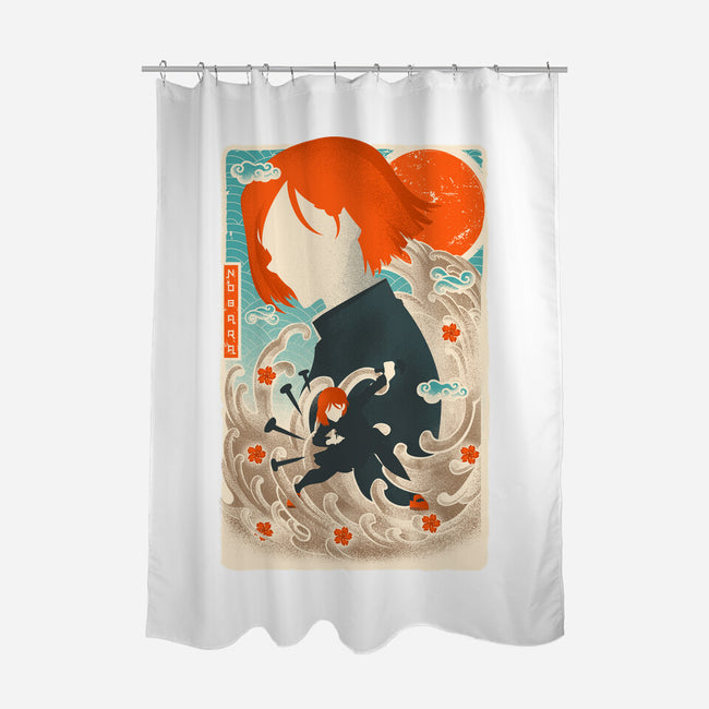 Musha-E Nobara-none polyester shower curtain-hypertwenty