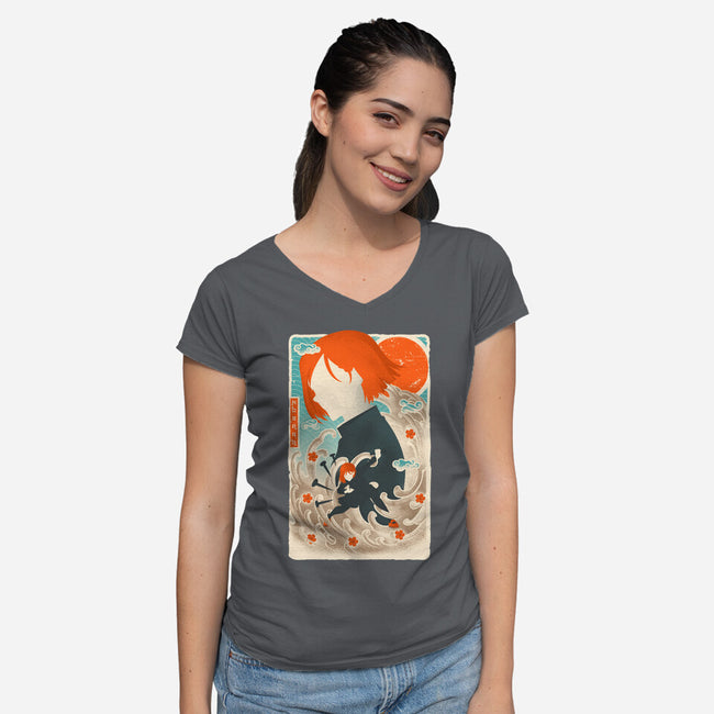 Musha-E Nobara-womens v-neck tee-hypertwenty