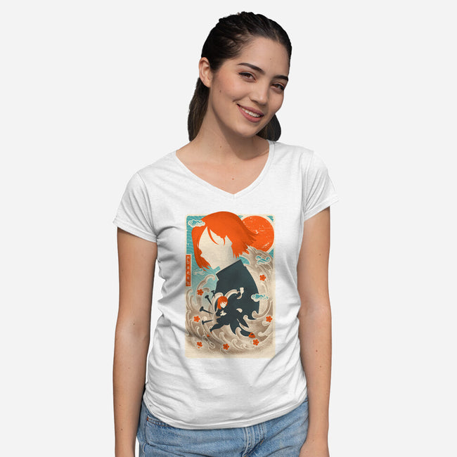 Musha-E Nobara-womens v-neck tee-hypertwenty