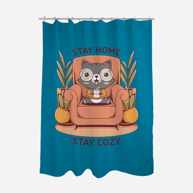 Cozy Time-none polyester shower curtain-Alundrart