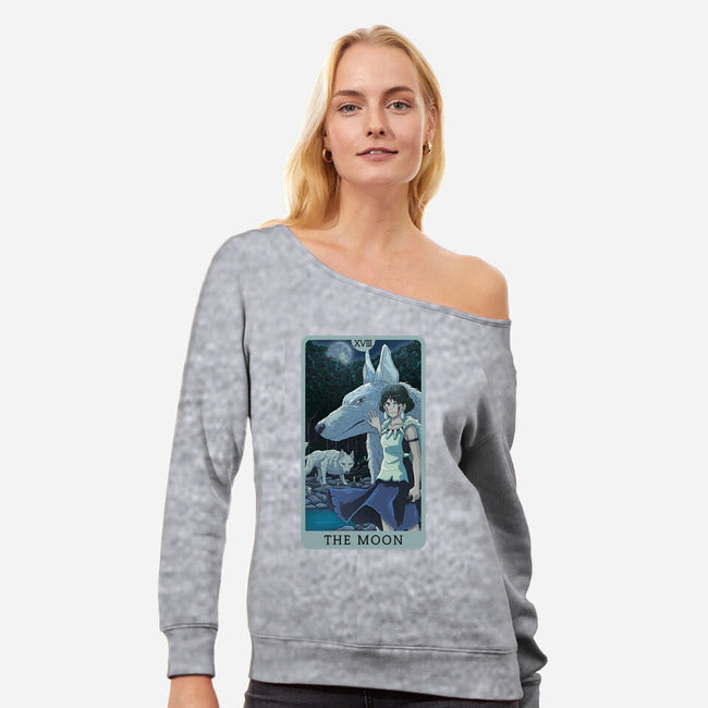 The Moon Ghibli-womens off shoulder sweatshirt-danielmorris1993