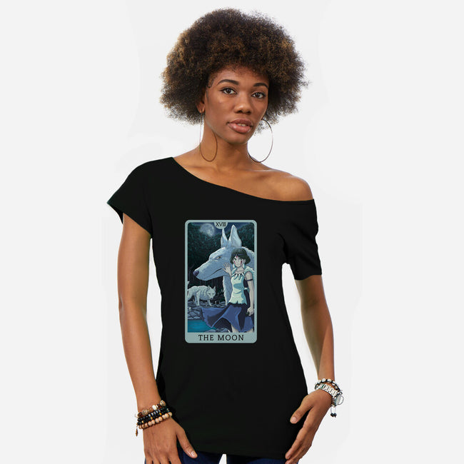 The Moon Ghibli-womens off shoulder tee-danielmorris1993