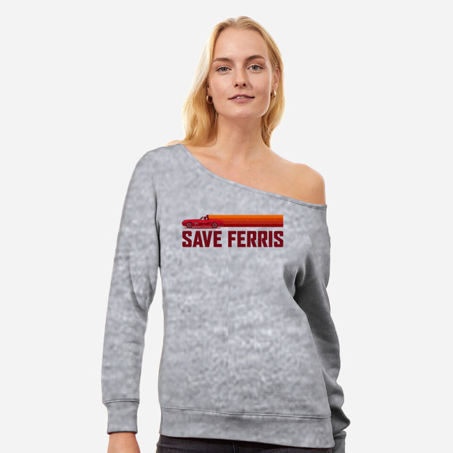 Save Ferris-womens off shoulder sweatshirt-The Brothers Co.