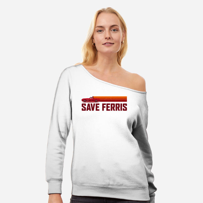 Save Ferris-womens off shoulder sweatshirt-The Brothers Co.