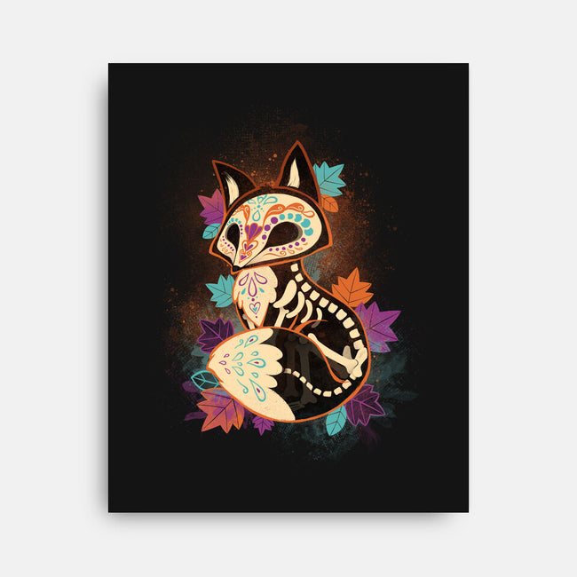 Skeleton Fox-none stretched canvas-ricolaa