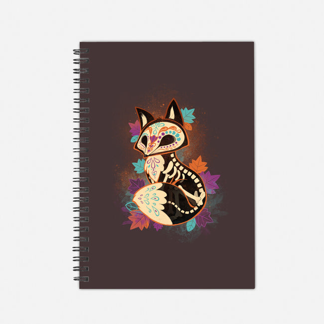 Skeleton Fox-none dot grid notebook-ricolaa
