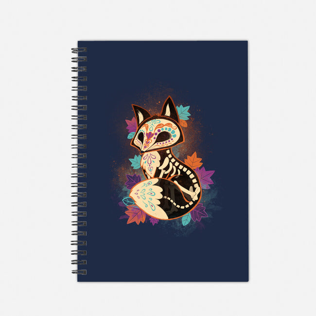 Skeleton Fox-none dot grid notebook-ricolaa