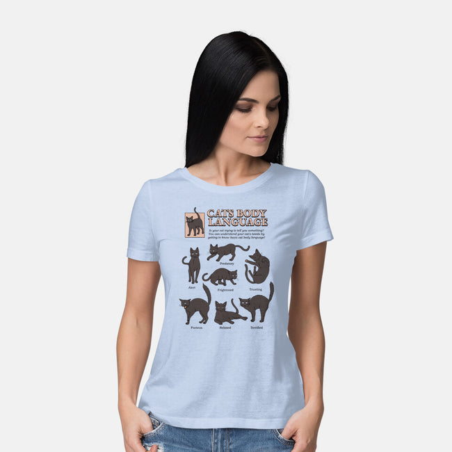 Cats Body Language-womens basic tee-Thiago Correa