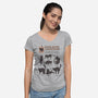 Cats Body Language-womens v-neck tee-Thiago Correa