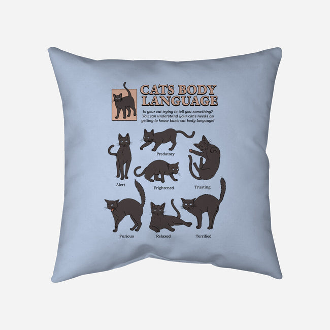 Cats Body Language-none removable cover w insert throw pillow-Thiago Correa