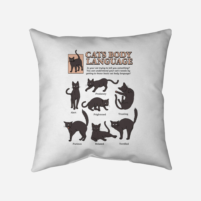 Cats Body Language-none removable cover w insert throw pillow-Thiago Correa