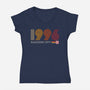 Raccoon City 1996-womens v-neck tee-DrMonekers