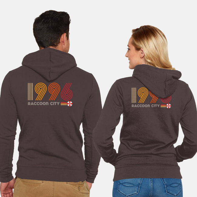 Raccoon City 1996-unisex zip-up sweatshirt-DrMonekers