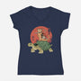 Catana On Turtle-womens v-neck tee-vp021